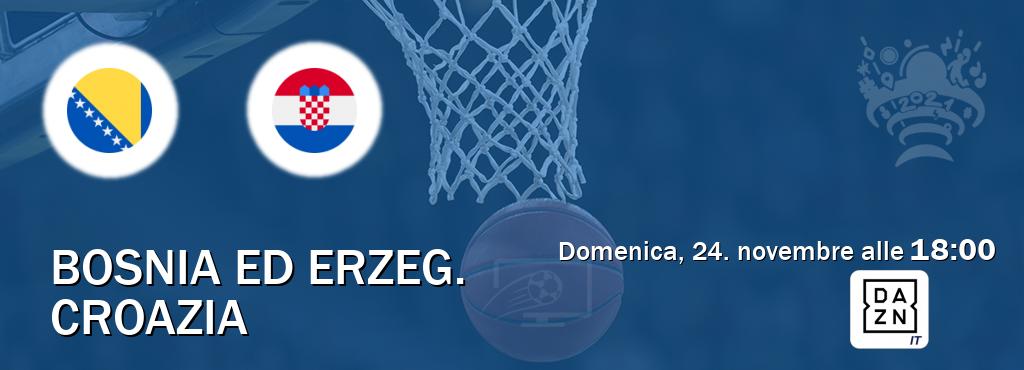 Il match Bosnia ed Erzeg. - Croazia sarà trasmesso in diretta TV su DAZN Italia (ore 18:00)