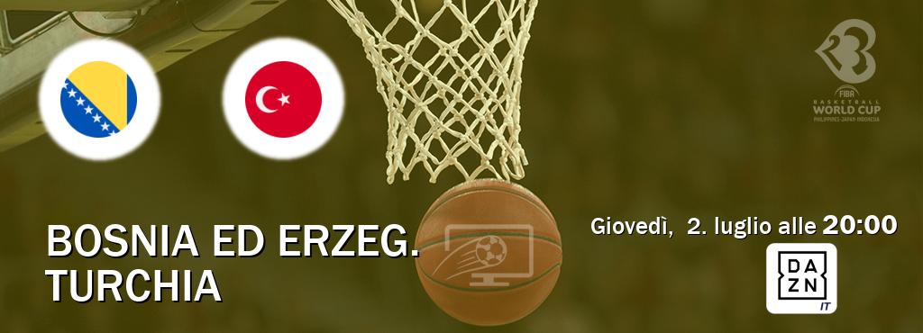 Il match Bosnia ed Erzeg. - Turchia sarà trasmesso in diretta TV su DAZN Italia (ore 20:00)
