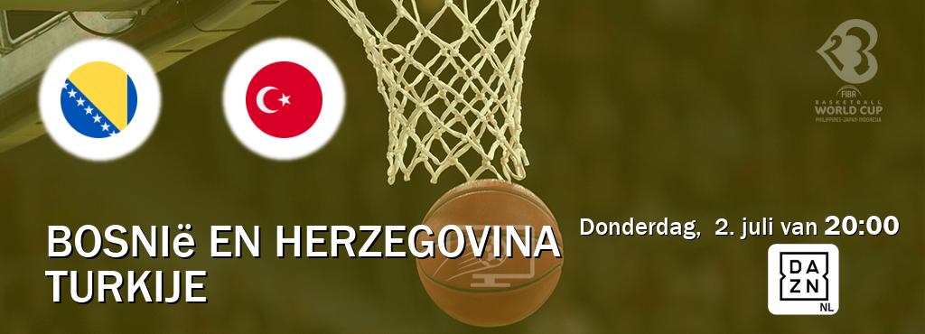 Wedstrijd tussen Bosnië en Herzegovina en Turkije live op tv bij DAZN (donderdag,  2. juli van  20:00).