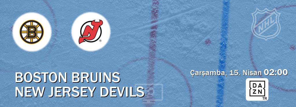 Karşılaşma Boston Bruins - New Jersey Devils DAZN'den canlı yayınlanacak (Çarşamba, 15. Nisan  02:00).
