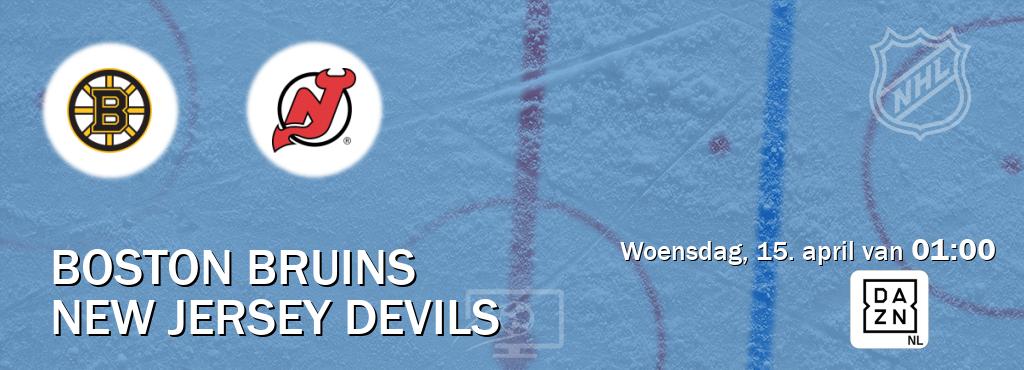Wedstrijd tussen Boston Bruins en New Jersey Devils live op tv bij DAZN (woensdag, 15. april van  01:00).