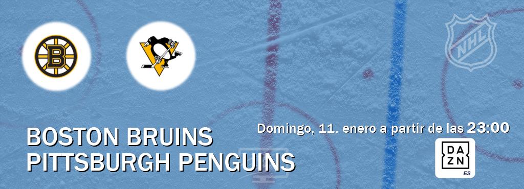 El partido entre Boston Bruins y Pittsburgh Penguins será retransmitido por DAZN España (domingo, 11. enero a partir de las 23:00). El partido entre Boston Bruins y Pittsburgh Penguins será retransmitido por DAZN España (domingo, 11. enero a partir de las 23:00).