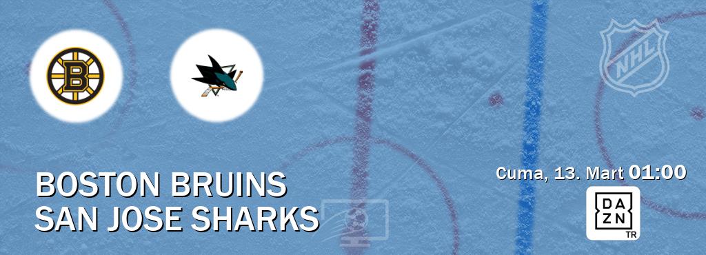 Karşılaşma Boston Bruins - San Jose Sharks DAZN'den canlı yayınlanacak (Cuma, 13. Mart  01:00).