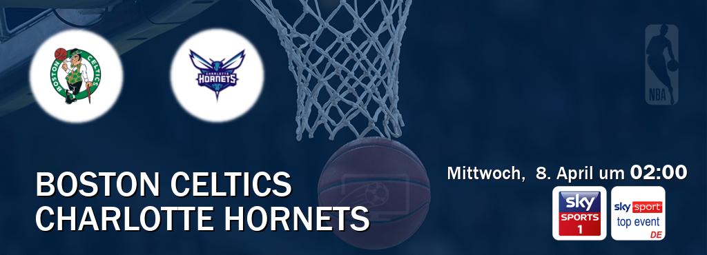 Das Spiel zwischen Boston Celtics und Charlotte Hornets wird am Mittwoch,  8. April um  02:00, live vom Sky Sport 1 und Sky Sport Top Event übertragen.