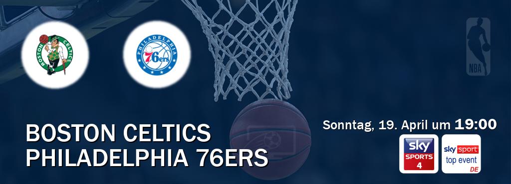Das Spiel zwischen Boston Celtics und Philadelphia 76ers wird am Sonntag, 19. April um  19:00, live vom Sky Sport 4 und Sky Sport Top Event übertragen.