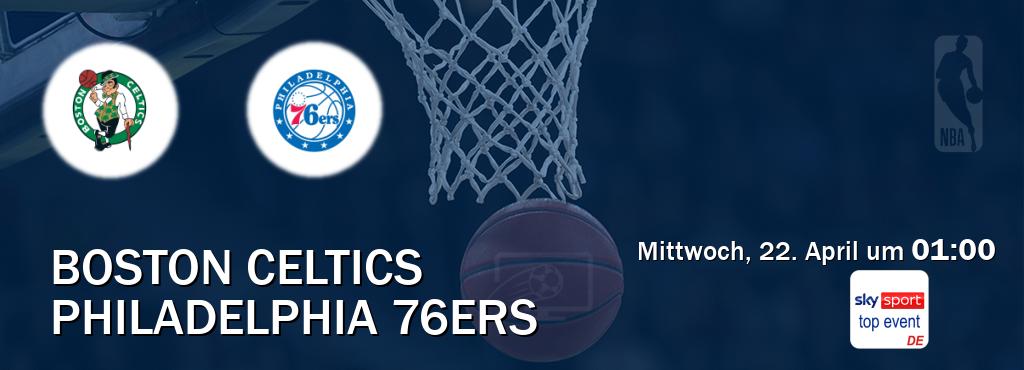 Das Spiel zwischen Boston Celtics und Philadelphia 76ers wird am Mittwoch, 22. April um  01:00, live vom Sky Sport Top Event übertragen.