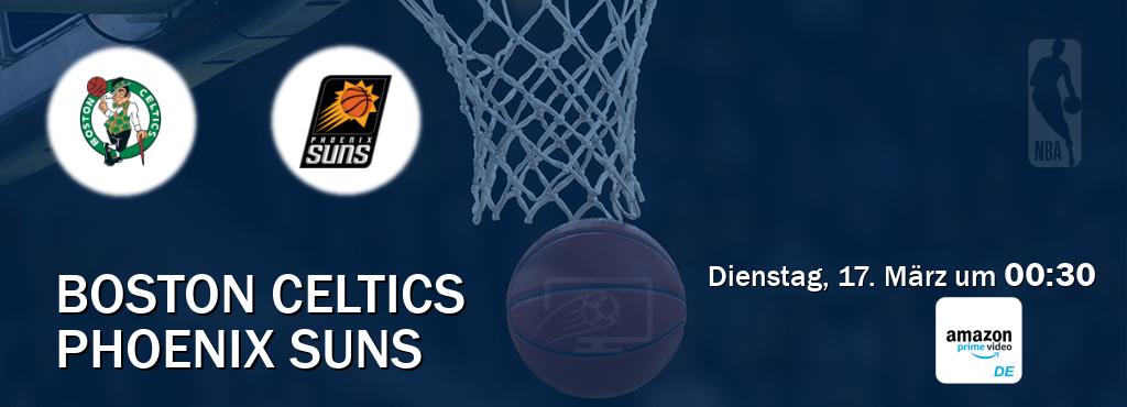 Das Spiel zwischen Boston Celtics und Phoenix Suns wird am Dienstag, 17. März um 00:30, live vom Amazon Prime DE übertragen. Das Spiel zwischen Boston Celtics und Phoenix Suns wird am Dienstag, 17. März um 00:30, live vom Amazon Prime DE übertragen.