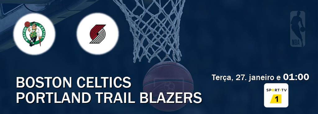Jogo entre Boston Celtics e Portland Trail Blazers tem emissão Sport TV 1 (terça, 27. janeiro e  01:00).