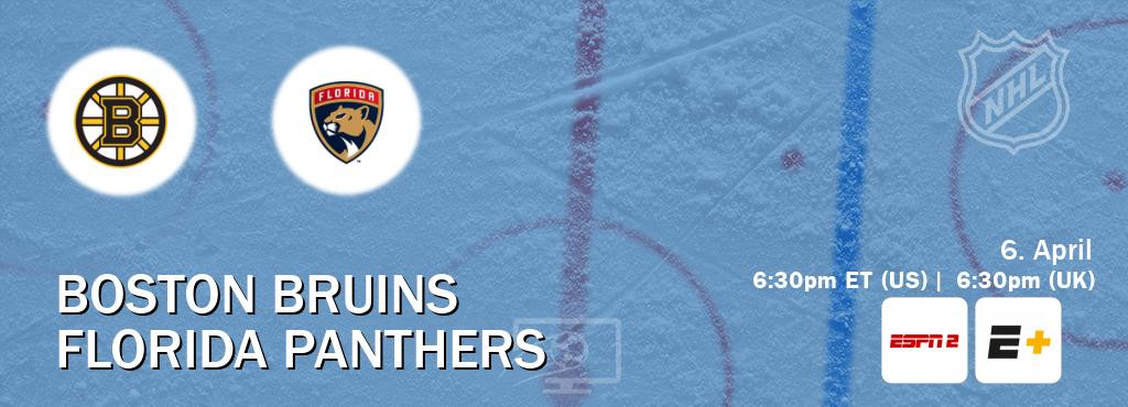 You can watch game live between Boston Bruins and Florida Panthers on ESPN2(AU) and ESPN+(US).