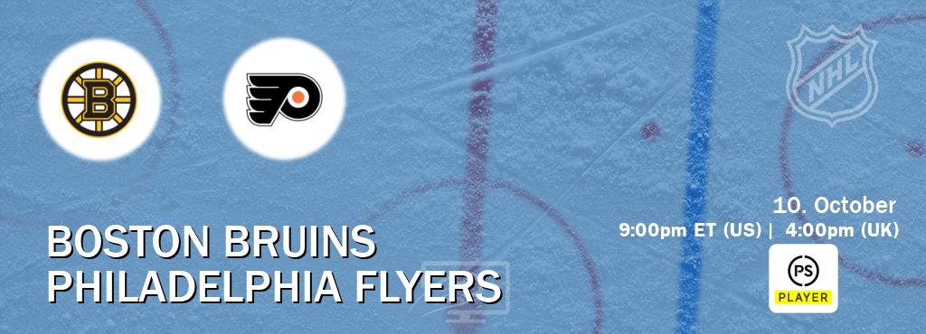 You can watch game live between Boston Bruins and Philadelphia Flyers on Premier Player(UK). You can watch game live between Boston Bruins and Philadelphia Flyers on Premier Player(UK).