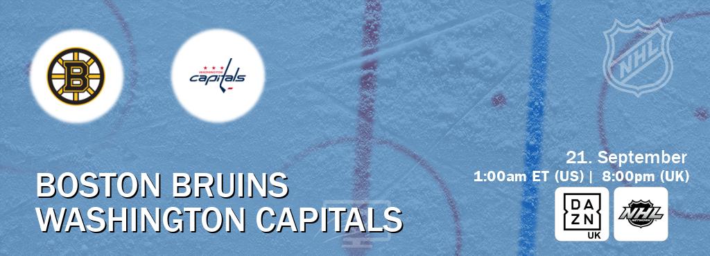 You can watch game live between Boston Bruins and Washington Capitals on DAZN UK(UK) and NHL Network(US). You can watch game live between Boston Bruins and Washington Capitals on DAZN UK(UK) and NHL Network(US).