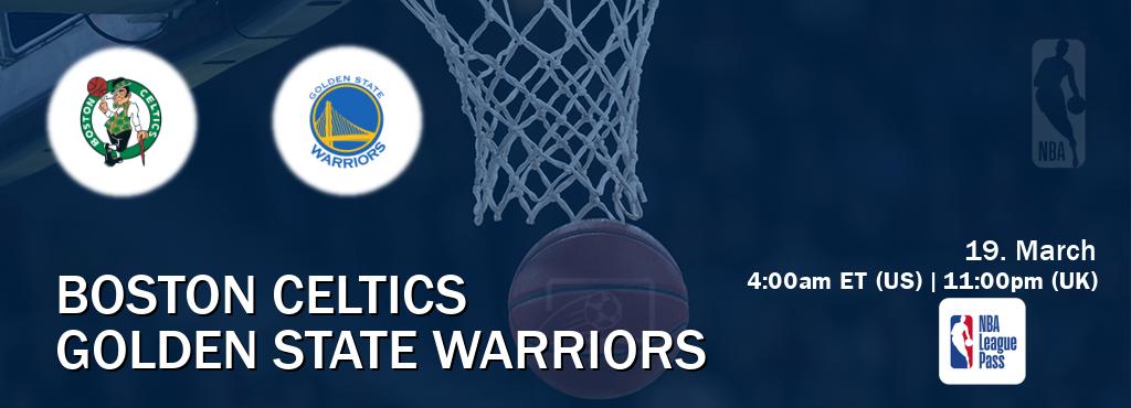 You can watch game live between Boston Celtics and Golden State Warriors on NBA League Pass.