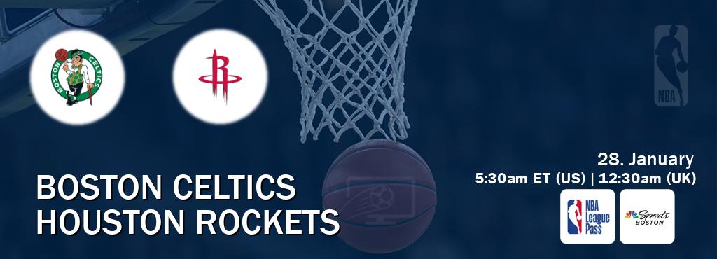 You can watch game live between Boston Celtics and Houston Rockets on NBA League Pass and NBCS Boston(US).