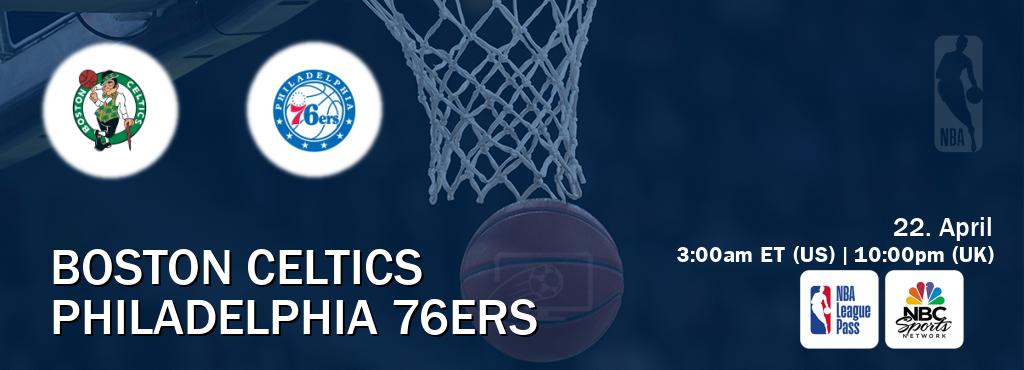You can watch game live between Boston Celtics and Philadelphia 76ers on NBA League Pass and NBCS Network(US).