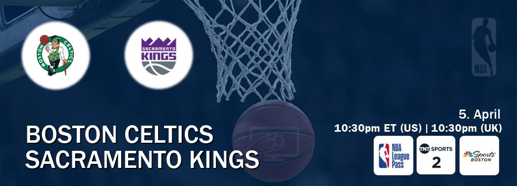 You can watch game live between Boston Celtics and Sacramento Kings on NBA League Pass, TNT Sports 2(UK), NBCS Boston(US).