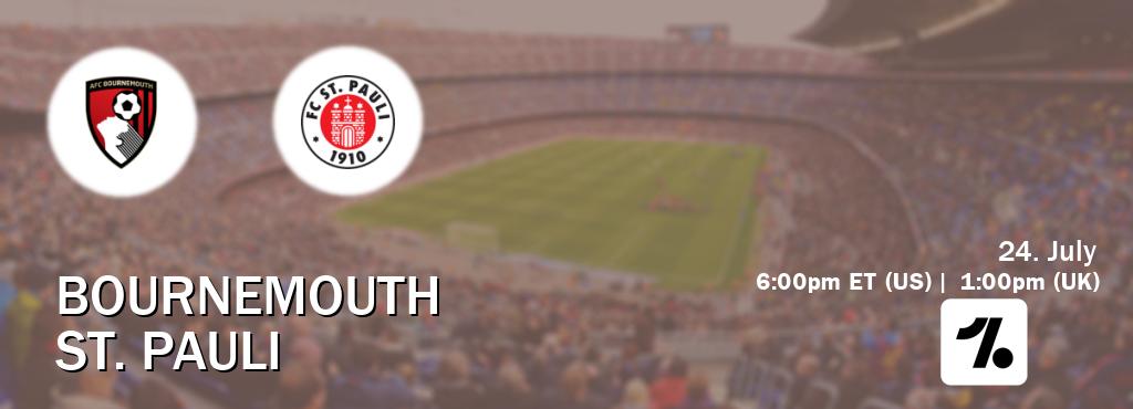 You can watch game live between Bournemouth and St. Pauli on OneFootball.