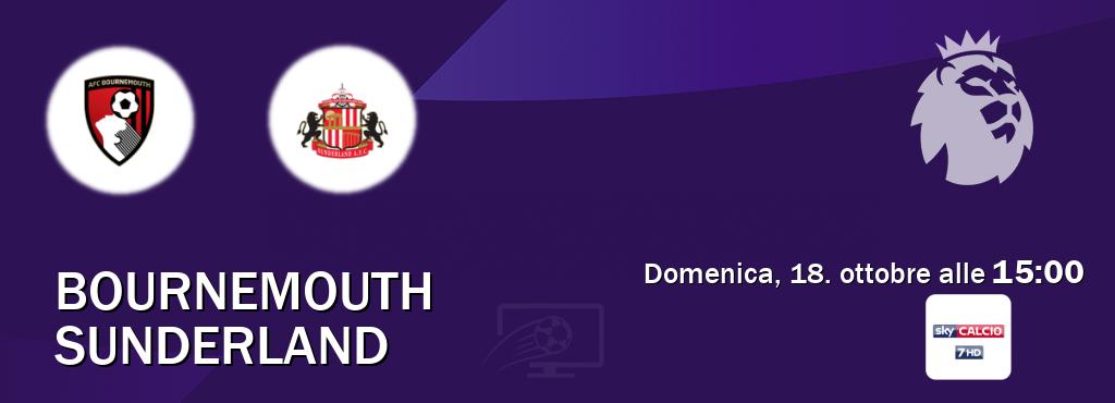 Il match Bournemouth - Sunderland sarà trasmesso in diretta TV su Sky Sport 257 (ore 15:00) Il match Bournemouth - Sunderland sarà trasmesso in diretta TV su Sky Sport 257 (ore 15:00)