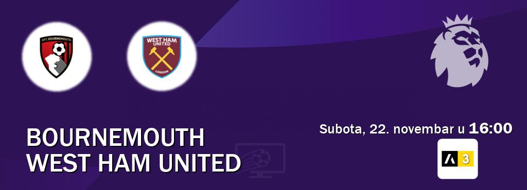 Izravni prijenos utakmice Bournemouth i West Ham United pratite uživo na Arena Sport 3 (subota, 22. novembar u  16:00).
