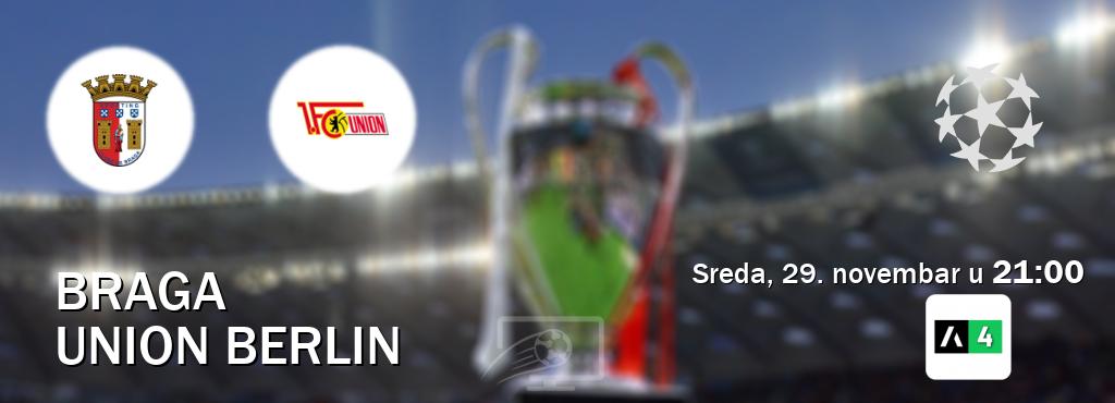 Izravni prijenos utakmice Braga i Union Berlin pratite uživo na Arena Sport 4 (sreda, 29. novembar u  21:00).