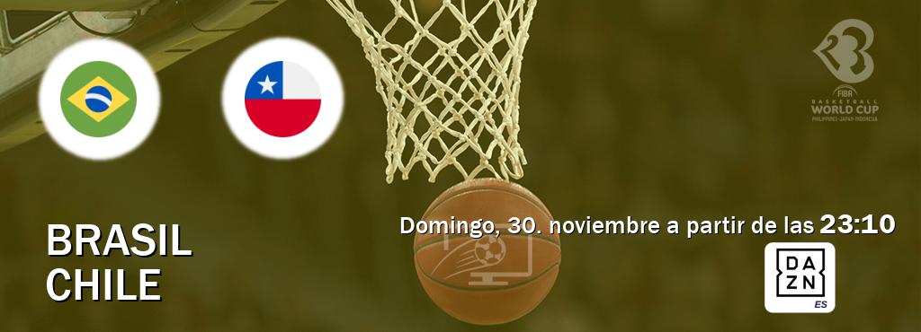 El partido entre Brasil y Chile será retransmitido por DAZN España (domingo, 30. noviembre a partir de las  23:10).