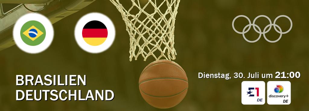 Das Spiel zwischen Brasilien und Deutschland wird am Dienstag, 30. Juli um  21:00, live vom Eurosport 1 und Discovery + übertragen.
