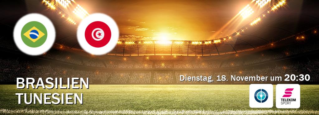 Das Spiel zwischen Brasilien und Tunesien wird am Dienstag, 18. November um  20:30, live vom Sportdigital FUSSBALL und Magenta Sport übertragen.