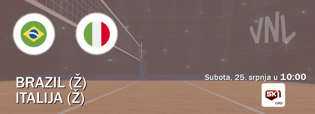 Izravni prijenos utakmice Brazil (Ž) i Italija (Ž) pratite uživo na Sportklub 1 (subota, 25. srpnja u  10:00).