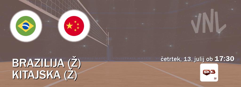 Ne zamudi prenosa tekme Brazilija (Ž) - Kitajska (Ž) v živo na Sportklub 3.