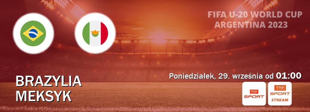 Gra między Brazylia U20 i Meksyk U20 transmisja na żywo w TVP Sport i TVP Sport.pl (poniedziałek, 29. września od  01:00).