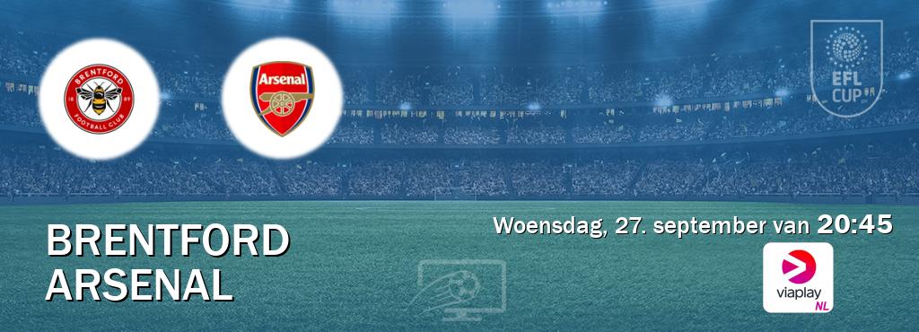 Wedstrijd tussen Brentford en Arsenal live op tv bij Viaplay Nederland (woensdag, 27. september van  20:45).