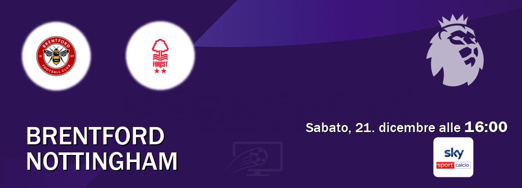 Il match Brentford - Nottingham sarà trasmesso in diretta TV su Sky Sport Calcio (ore 16:00)