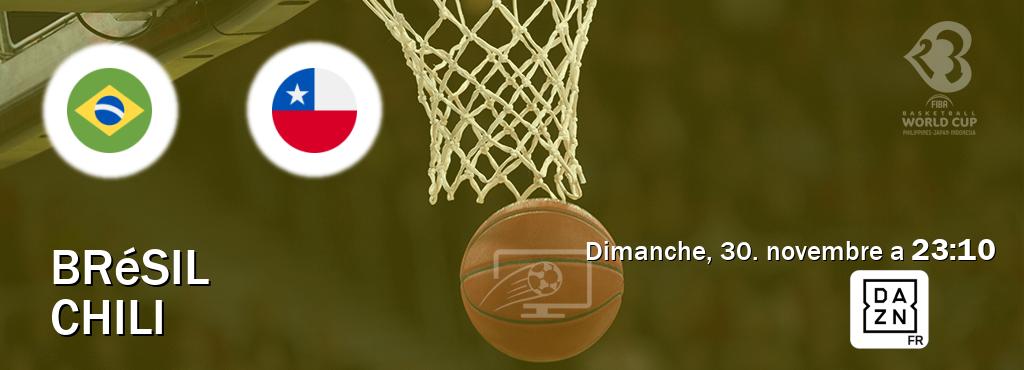 Match entre Brésil et Chili en direct à la DAZN (dimanche, 30. novembre a  23:10).