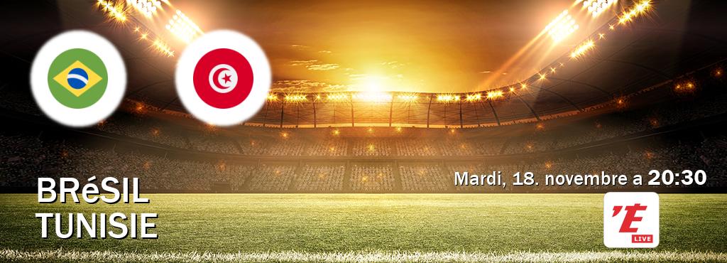Match entre Brésil et Tunisie en direct à la L'Equipe Live (mardi, 18. novembre a  20:30).