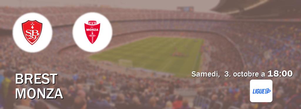 Match entre Brest et Monza en direct à la Ligue 1+ (samedi,  3. octobre a  18:00).