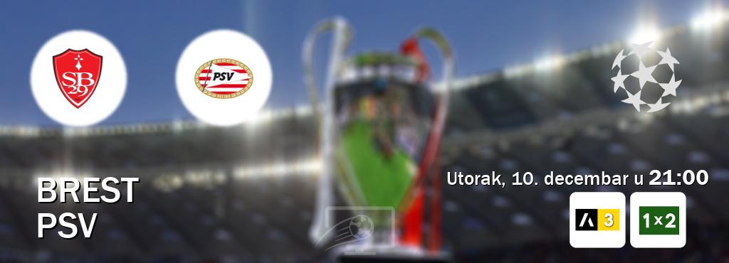 Izravni prijenos utakmice Brest i PSV pratite uživo na Arena Sport 3 i Arena Sport 1x2 (utorak, 10. decembar u  21:00).