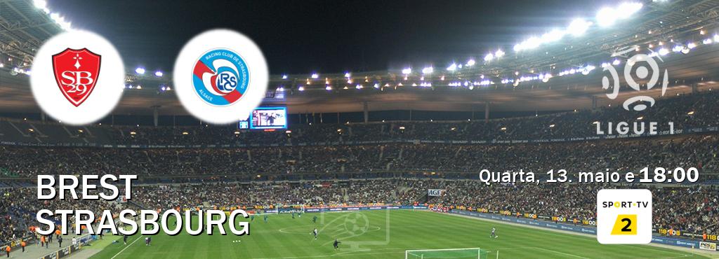 Jogo entre Brest e Strasbourg tem emissão Sport TV 2 (quarta, 13. maio e  18:00).