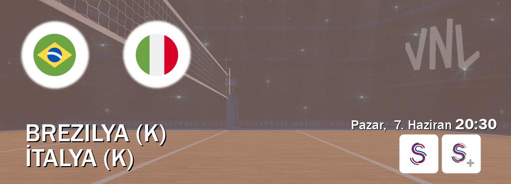 Karşılaşma Brezilya (K) - İtalya (K) S Sport ve S Sport +'den canlı yayınlanacak (Pazar,  7. Haziran  20:30).