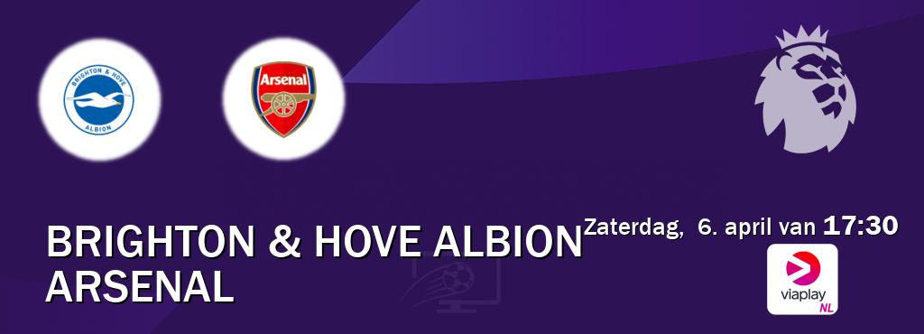 Wedstrijd tussen Brighton & Hove Albion en Arsenal live op tv bij Viaplay Nederland (zaterdag,  6. april van  17:30).