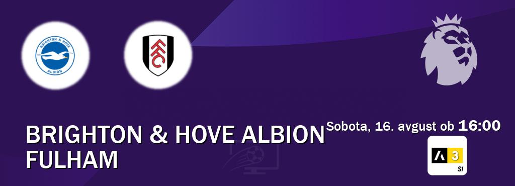 Prenos tekme med Brighton & Hove Albion in Fulham v živo na Arena Sport 3 (sobota, 16. avgust ob 16:00 uri). Prenos tekme med Brighton & Hove Albion in Fulham v živo na Arena Sport 3 (sobota, 16. avgust ob 16:00 uri).