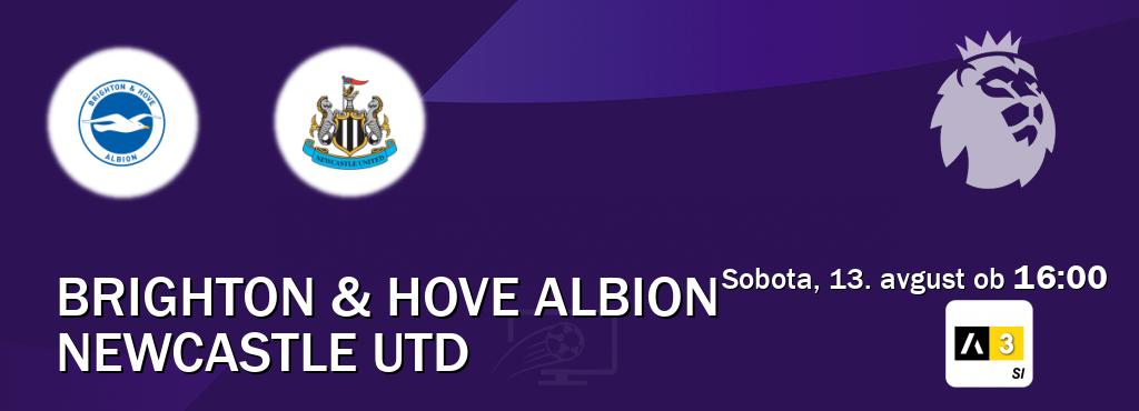 Brighton & Hove Albion in Newcastle Utd v živo na Arena Sport 3. Prenos tekme bo v sobota, 13. avgust ob  16:00