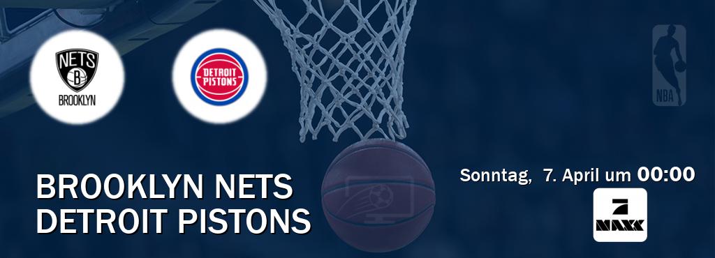Das Spiel zwischen Brooklyn Nets und Detroit Pistons wird am Sonntag,  7. April um  00:00, live vom ProSieben MAXX übertragen.