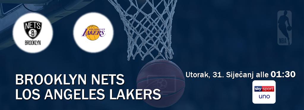 Il match Brooklyn Nets - Los Angeles Lakers sarà trasmesso in diretta TV su Sky Sport Uno (ore 01:30)