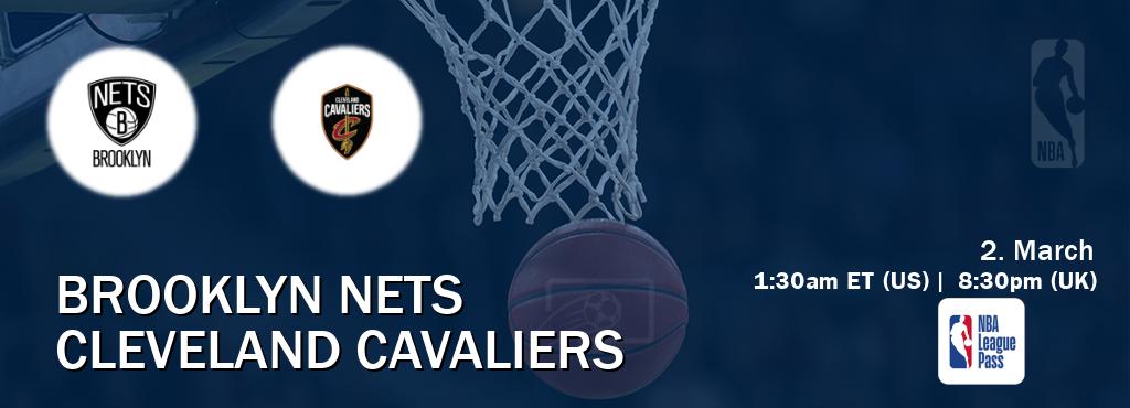 You can watch game live between Brooklyn Nets and Cleveland Cavaliers on NBA League Pass.