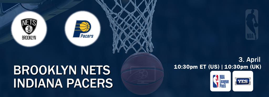 You can watch game live between Brooklyn Nets and Indiana Pacers on NBA League Pass and YES(US).