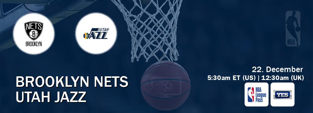 You can watch game live between Brooklyn Nets and Utah Jazz on NBA League Pass and YES(US).