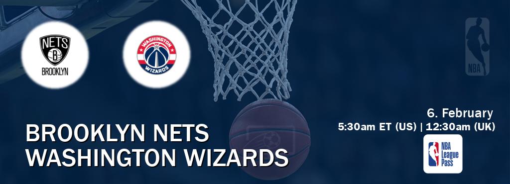 You can watch game live between Brooklyn Nets and Washington Wizards on NBA League Pass.