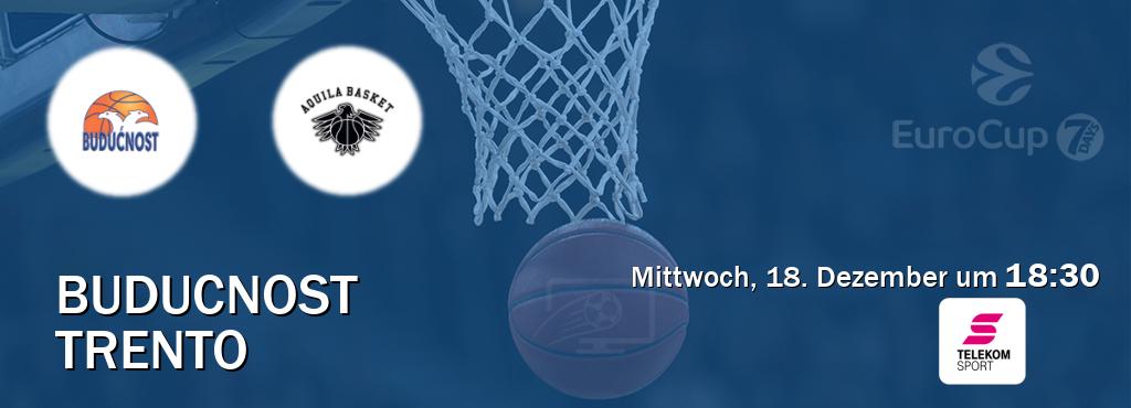 Das Spiel zwischen Buducnost und Trento wird am Mittwoch, 18. Dezember um  18:30, live vom Magenta Sport übertragen.