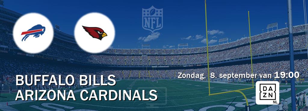 Wedstrijd tussen Buffalo Bills en Arizona Cardinals live op tv bij DAZN (zondag,  8. september van  19:00).