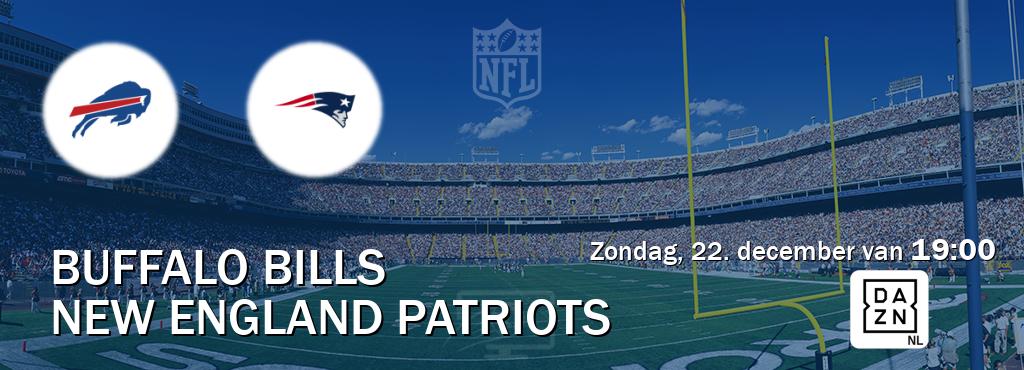 Wedstrijd tussen Buffalo Bills en New England Patriots live op tv bij DAZN (zondag, 22. december van  19:00).