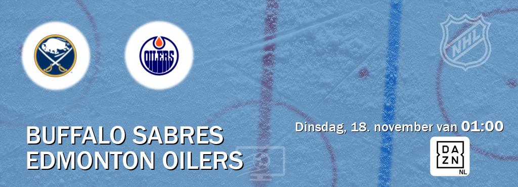Wedstrijd tussen Buffalo Sabres en Edmonton Oilers live op tv bij DAZN (dinsdag, 18. november van  01:00).